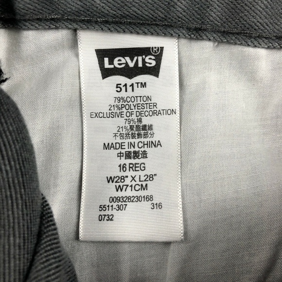 Levi's 511 SLIM Boy's Gray Jeans 16 REG - Picture 8 of 8